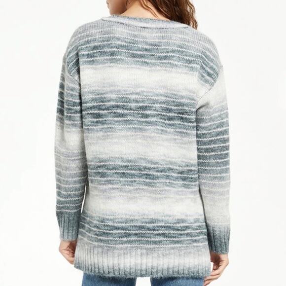 Z SUPPLY Dusty Indigo Striped Autumn V Neck Sweater Sz M - Picture 11 of 13